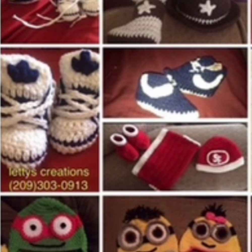 Hand Crafted Kids Hats - Red, Green, Yellow, Black, White at size $20
